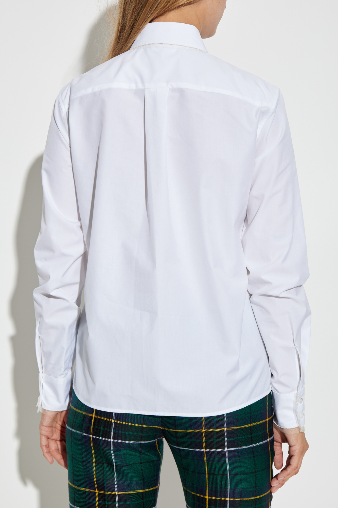 Tシャツ・カットソー FABIANA FILIPPI Ribbed jersey polo shirt (MAD275F507 0142) Fabiana Filippi Sequined Polo Shirt in Raffia